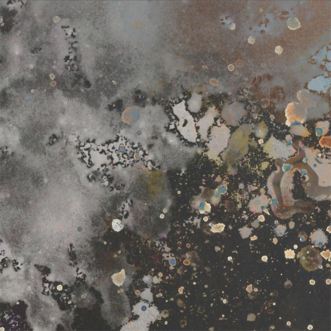Gravity II, an acrylic on canvas work staged on a neutral studio surface