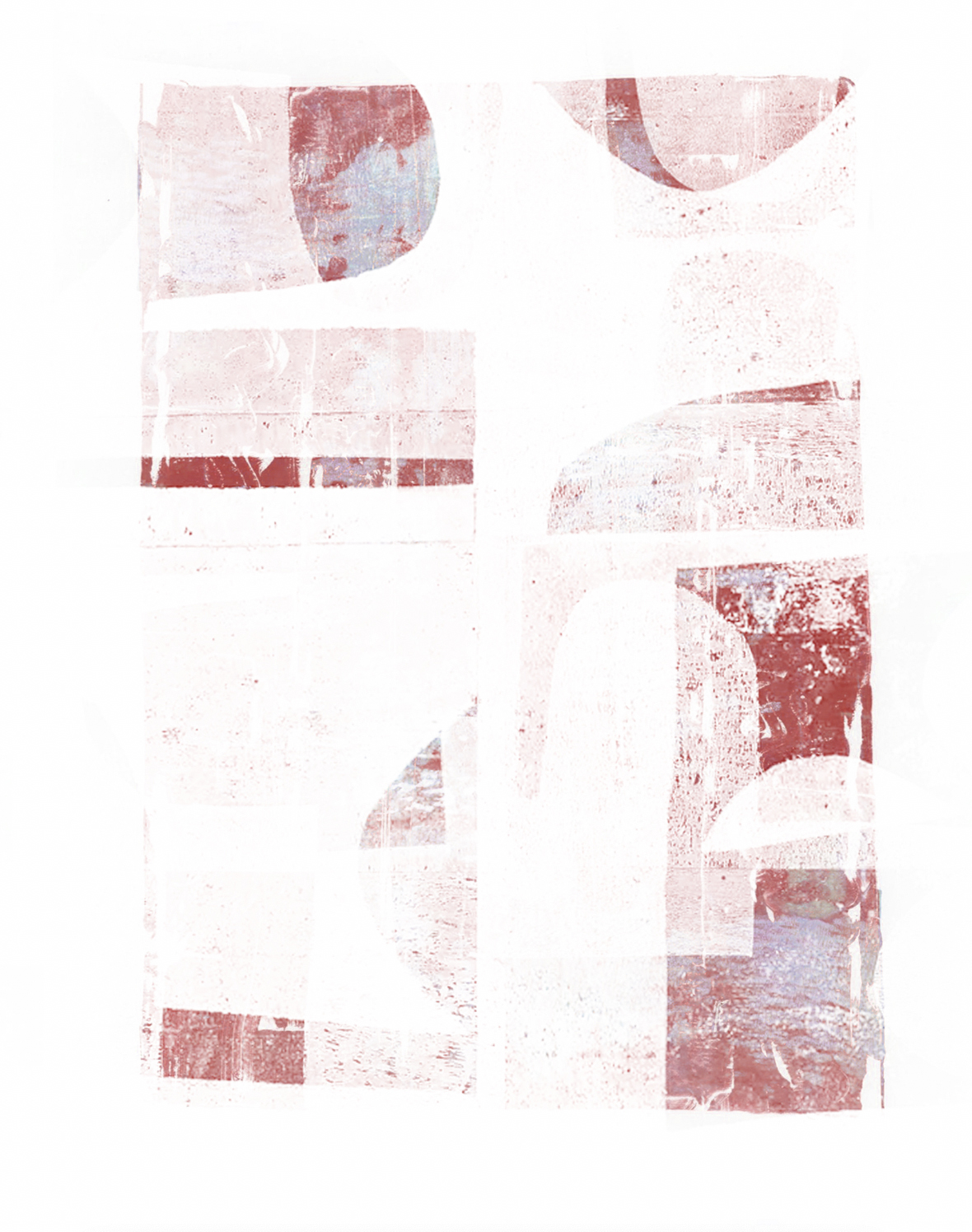 Sediment, a geometric printmaking design on parchment