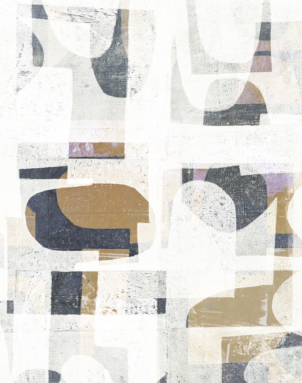 Terrain, a geometric printmaking design on parchment