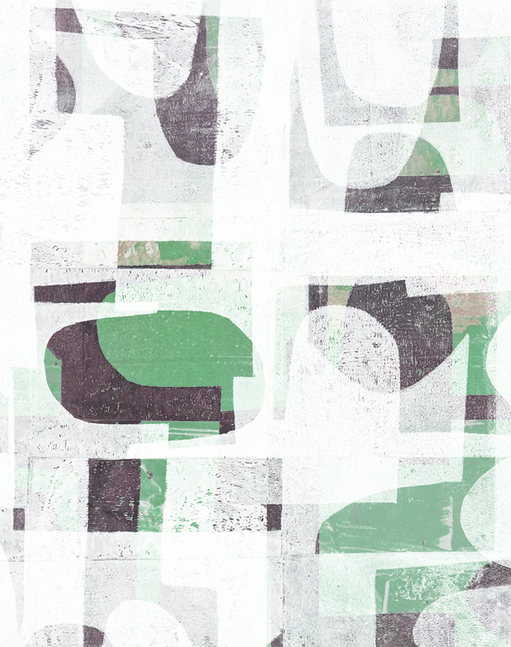 Verdant, a geometric printmaking design on parchment