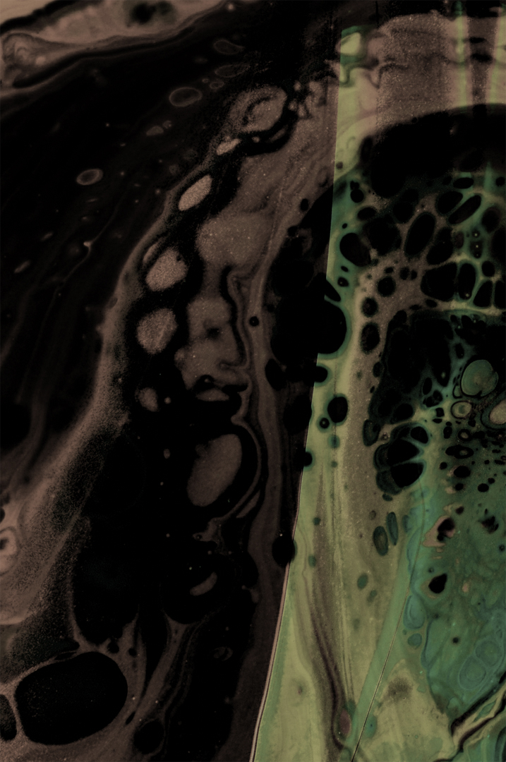 Silt II, a dark fluid acrylic painting from the Silt & Shadow series