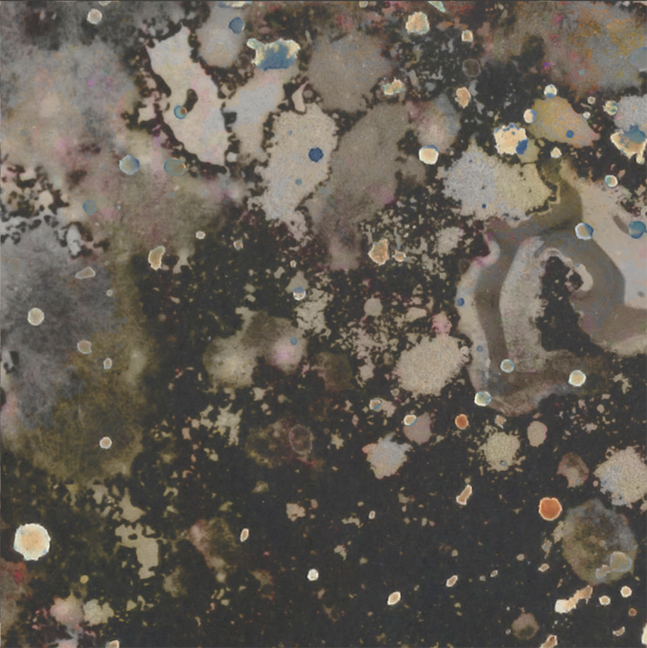 Gravity IX, an acrylic on canvas work staged on a neutral studio surface