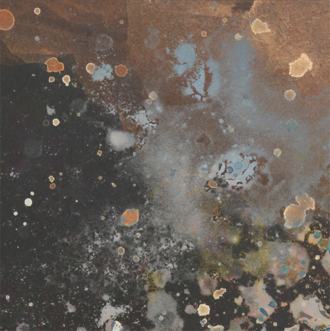 Gravity VII, an acrylic on canvas work staged on a neutral studio surface