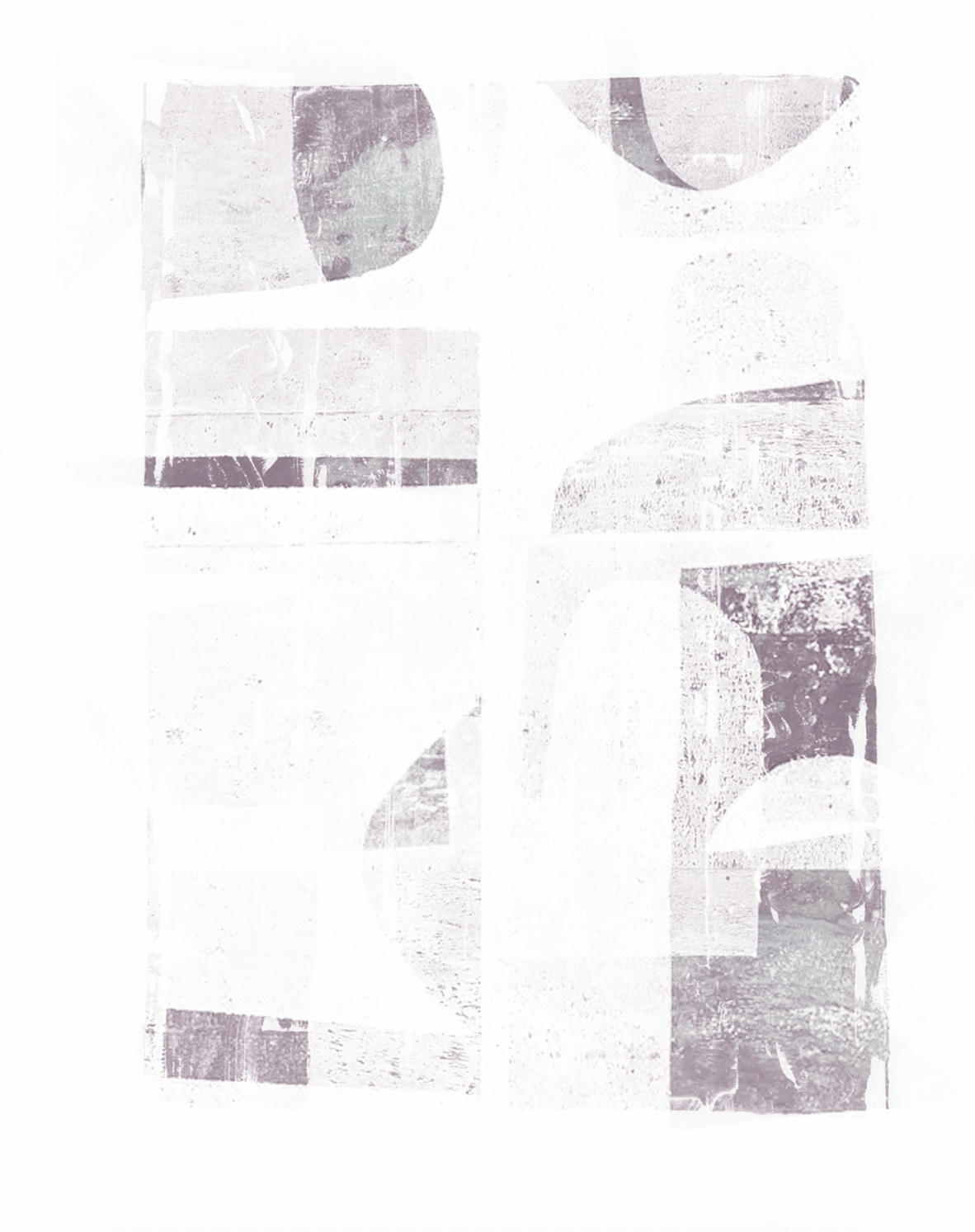 Basalt, a geometric printmaking design on parchment