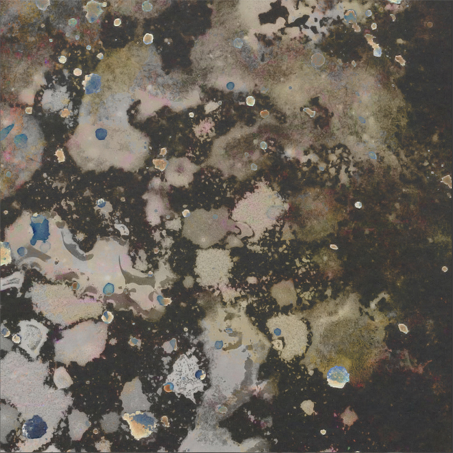 Gravity III, an acrylic on canvas work staged on a neutral studio surface