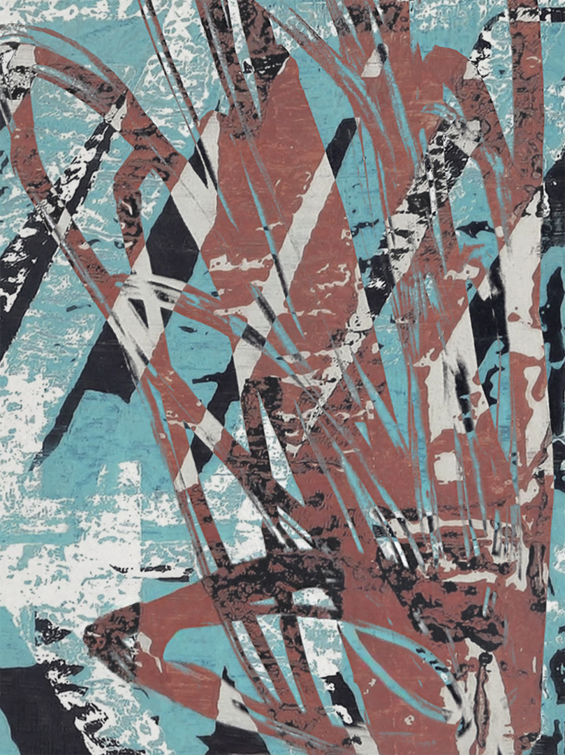Chaos IV, a bold printmaking composition on paper
